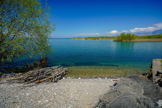 Shkodra lake and Buna river in Albania