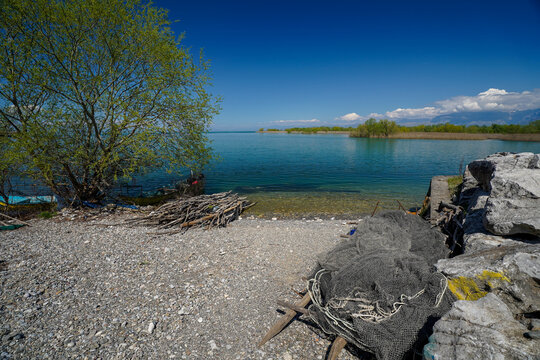 Shkodra lake and Buna river in Albania