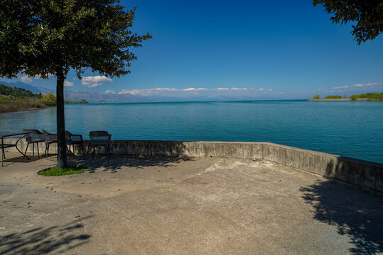 Shkodra lake and Buna river in Albania