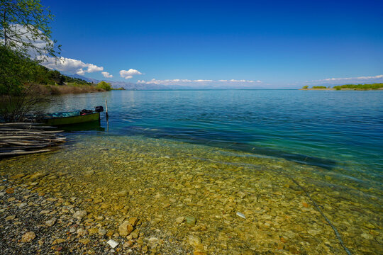 Shkodra lake and Buna river in Albania
