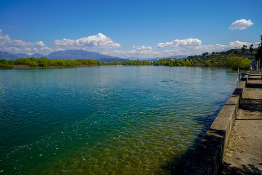 Shkodra lake and Buna river in Albania