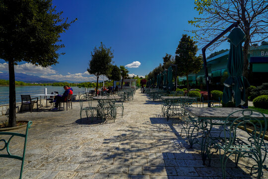 Shkodra lake and Buna river in Albania