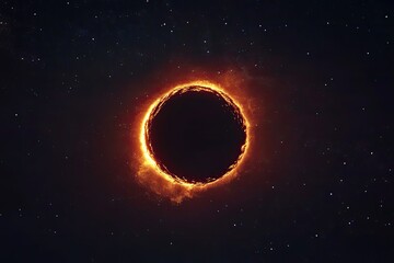 Naklejka premium Cosmic eclipse in dark space