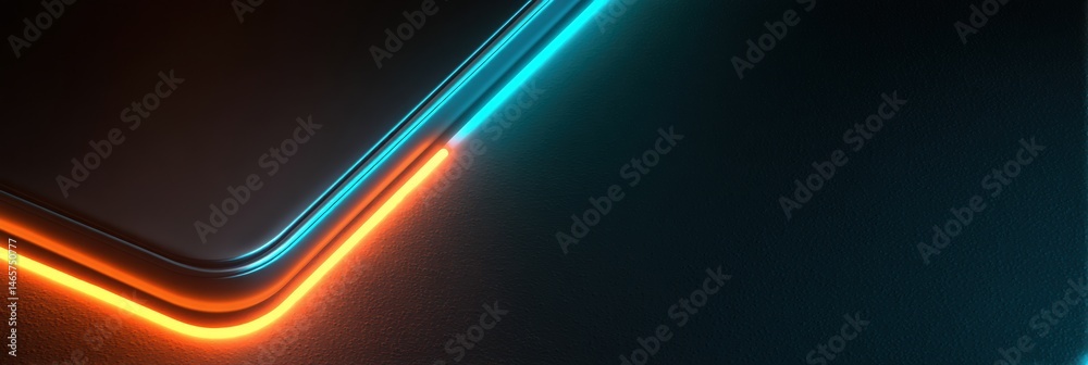 Poster neon effect gadget outline in a sleek tech environment showcasing modern design and vibrant colors g