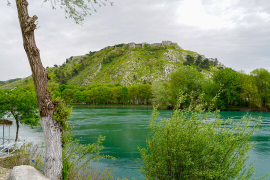 Shkodra lake and Buna river in Albania
