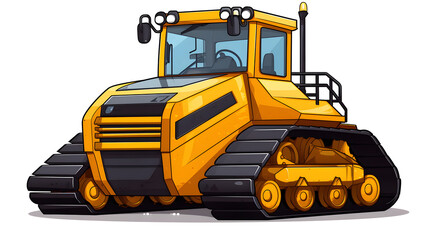 Fototapeta premium Detailed Bull Dozer Vehicle Vector Cartoon Illustration for Construction Projects