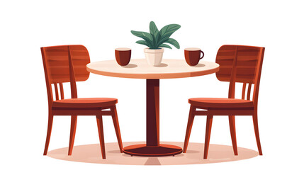 Cafe Table Cartoon Vector Illustration for Design Projects and Graphic Resources