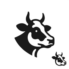cattle cow head vector icon  logo of meat cattle 