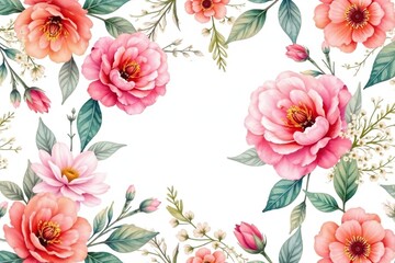 Delicate watercolor floral motif, repeating seamlessly, watercolor, floral design, spring