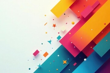 Geometric abstract shapes, vibrant color blocks, pattern, colorful, trendy