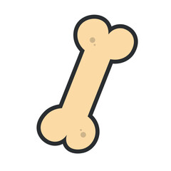 Dog bone cartoon style. Vector
