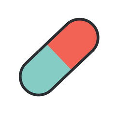 Red blue capsule icon. Vector