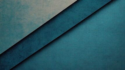 Abstract geometric design with layered textured teal and blue rectangular shapes creating diagonal lines and depth