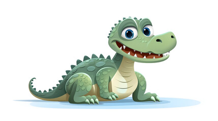 Fototapeta premium Professional Vector Illustration of Cute Baby Crocodile in Flat Style