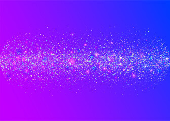 Neon Tinsel. Digital Poster. Happy Concept. Pink Disco Sparkle. Festive Paper. Falling Dust. Glare Abstract Illustration. Rainbow Effect. Blue Neon Tinsel