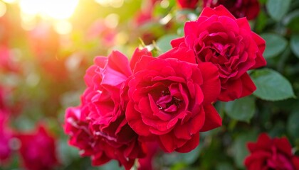 Fototapeta premium Red roses in the garden