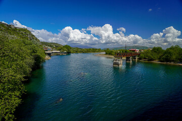 Obraz premium Buna river and Drin river in Shkodra , Albania