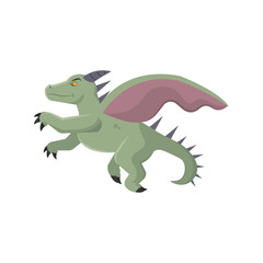 Flying green dragon. Vector