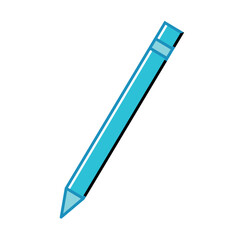 Blue pencil for writing. Vector