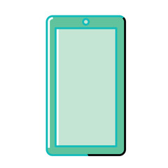 Green touchscreen tablet icon. Vector
