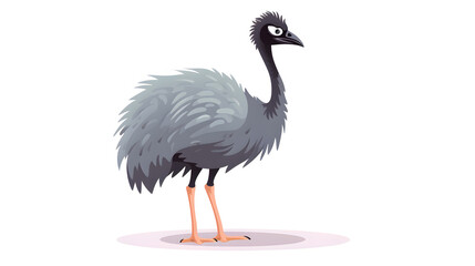 Obraz premium Detailed flat vector illustration of Emu animal on white background for designs
