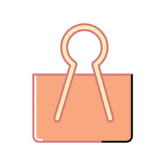 Orange binder clip icon. Vector