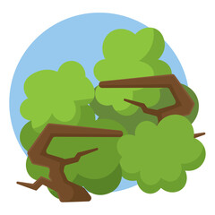 Tropical forest tree trunks. Vector