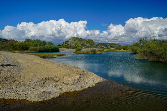 Buna river and Drin river in Shkodra , Albania