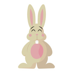 Happy bunny with big ears. Vector