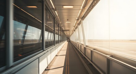 Airport Jet Bridge Tunnel with Natural Light