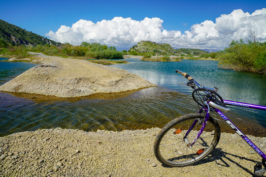 bicycle trip along Buna river and Drin river in Shkodra , Albania