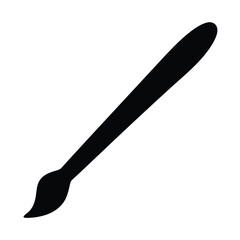 Silhouette of an artist's paintbrush on a white background illustration