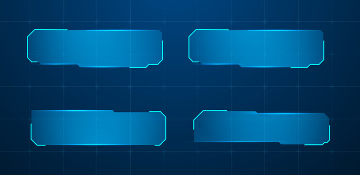Futuristic interface or technology and text box. Sci-Fi lower third vector editable