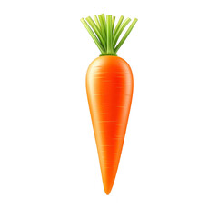 Vibrant orange carrot with green leaves, isolated on transparency background, showcasing its fresh and healthy appearance. Perfect for illustrating healthy eating or vegetarian themes