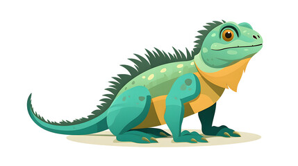 Detailed Iguana Animal Flat Vector Illustration for Nature Designs