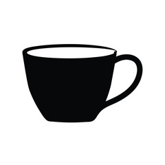 Black and white graphic of a mug, indicating a hot drink