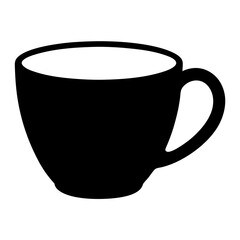 Elegant black and white silhouette of a coffee or tea cup