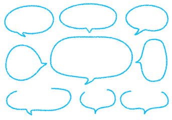 クレヨン素材　手描きのふきだしセット