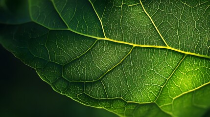 Obraz premium Intricate Leaf Veins: A Close-Up Macro Photography of Nature's Design