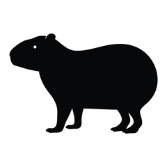 Silhouette of a Capybara Hydrochoerus hydrochaeris largest rodent in the world