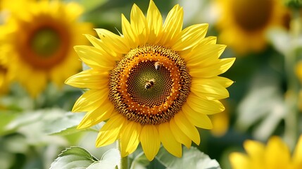 Fototapeta premium Vibrant Sunflower Close-Up: A Summer Day's Delight