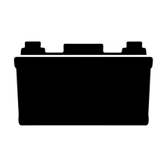Silhouette of a car battery, showcasing automotive power storage and electrical components