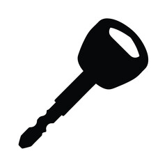 Black silhouette of a vehicle key with a uniquely cut blade
