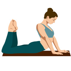 girl doing gymnastic exercises on mat vector