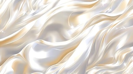 Obraz premium Elegant flowing silk background with subtle golden hues and sparkling highlights
