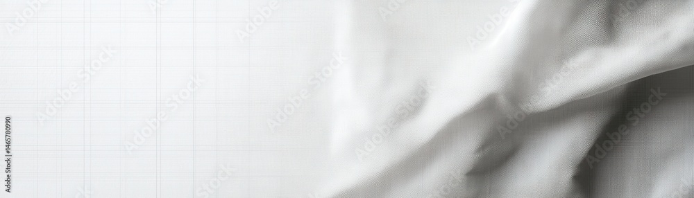 Poster white fabric texture background. soft draped cloth surface. minimalist neutral design