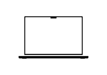 Modern laptop MacBook mockup with empty white monitor, device template mockup isolated - stock vector