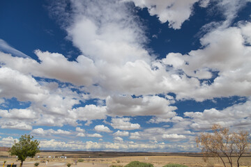 Blue sky and white clouds over the Great Plains