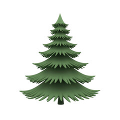 Obraz premium Lush green pine tree with layered branches stands tall, evoking sense of tranquility and nature beauty. tree symmetrical shape and vibrant color make it classic symbol of evergreen forests