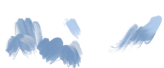 羽のような青や水色のぽってりしたあしらいイラスト